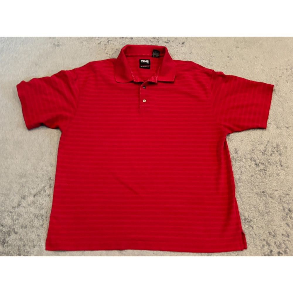 Vintage Ping Polo Shirt Men’s Large Red Short Sleeve Golf Active Outdoor 90s